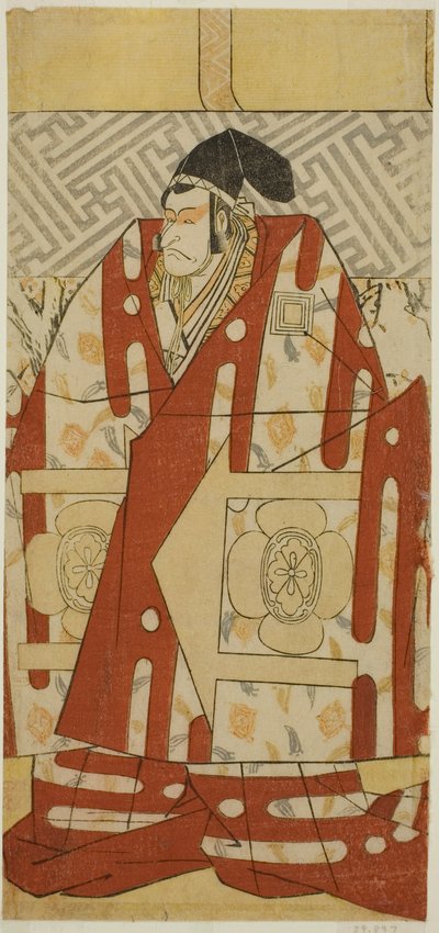 De acteur Ichikawa Danjuro V als Kudo Suketsune in het toneelstuk Koi no Yosuga Kanegaki Soga, opgevoerd in het Ichimura Theater in de eerste maand, 1789 door Katsukawa Shun