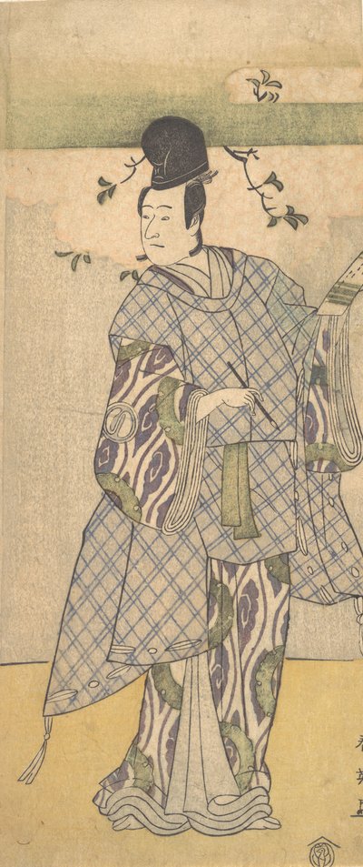 De acteur Sawamura Sojuro III als een edelman die poëzie schrijft, 1782 door Katsukawa Shun
