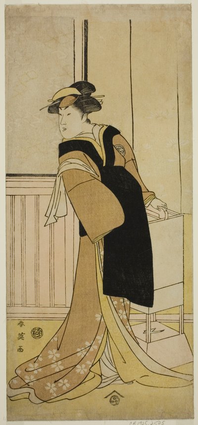 De acteur Segawa Kikunojo III als Otoma () in het toneelstuk Sayo no Nakayama Hiiki no Tsurigane (), Opgevoerd in het Nakamura Theater () in de Elfde Maand, 1790 () door Katsukawa Shun