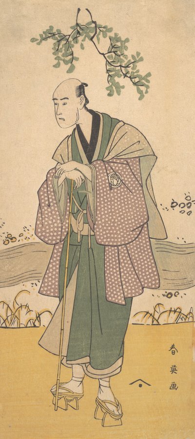 De Derde Bando Hikosaburo als een Man die aan de Oever van een Rivier Staat, ca. 1793 door Katsukawa Shun