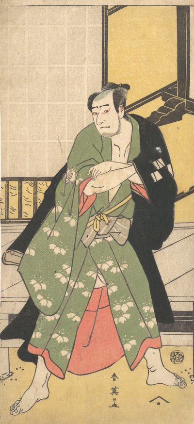 De Derde Sawamura Sojuro als een Man die met Wijd Uitstaande Voeten Staat, ca. 1795 door Katsukawa Shun