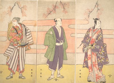 Drie ongeïdentificeerde acteurs, ca. 1793 door Katsukawa Shun