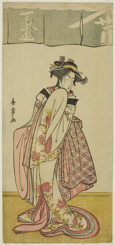 De Acteur Segawa Kikunojo III als Shinanoya Ohan in het Toneelstuk Kabuki no Hana Bandai Soga, Uitgevoerd in het Ichimura Theater in de Derde Maand, c.1786 door Katsukawa Shunjō
