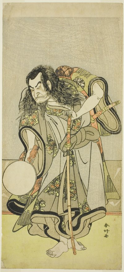 Acteur Nakamura Nakazô I als Monnik Shunkan in "Uitgaan om zaailingen van pijnbomen te plukken op de rat-dag van het nieuwe jaar" ("Hime Komatsu Ne no Hi Asobi") door Katsukawa Shunkо̄