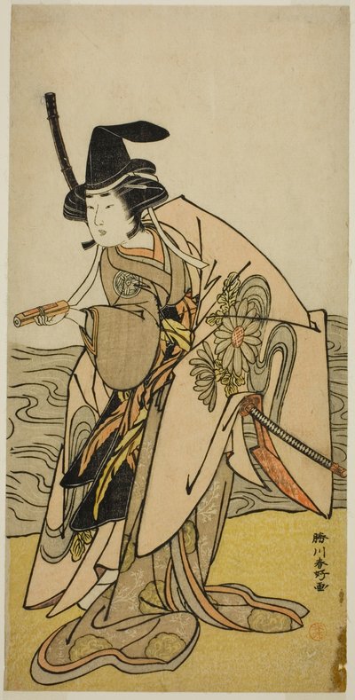 De acteur Yamashita Kinsaku II als Lady Kikusui (Kikusui Gozen) in het toneelstuk Kaeribana Eiyu Taiheiki, Opgevoerd in het Nakamura Theater in de Elfde Maand, 1779 door Katsukawa Shunkо̄