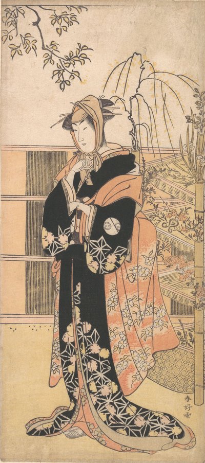 Kabuki-acteur Segawa Kikunojo III in een vrouwenrol, ca. 1780s door Katsukawa Shunko