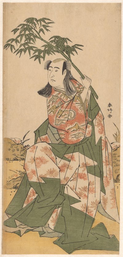 Oda lzuminosuke met bamboetak door Katsukawa Shunko