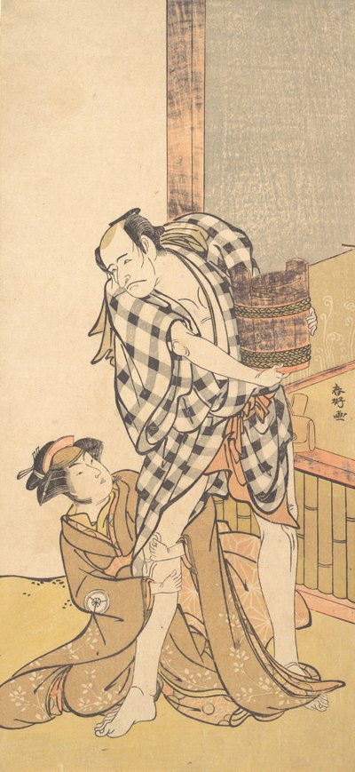 Scène uit het Toneelstuk Yoshitsune en de Duizend Kersenbomen Yoshitsune..., 8e of 9e maand, 1784 door Katsukawa Shunko