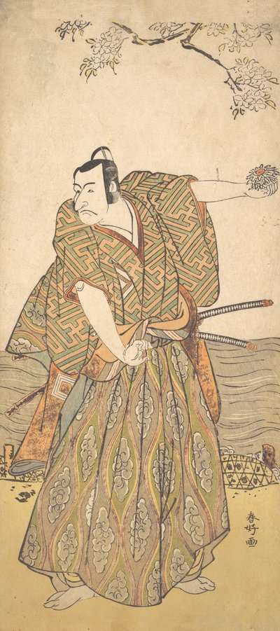 De vijfde Ichikawa Danjuro als een samoerai door Katsukawa Shunko