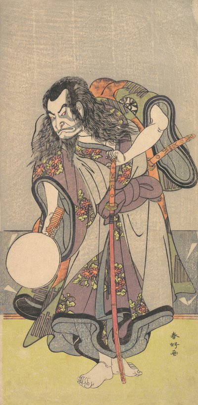 De eerste Nakamura Nakazo als een samoerai, ca. 1780 door Katsukawa Shunko