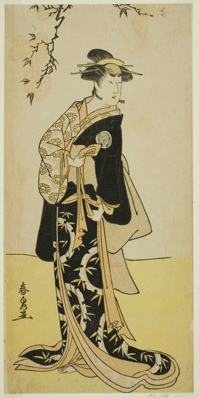 De Acteur Yamashita Mangiku I als Dame Yuya (Yuya Gozen) (?) in het Toneelstuk Heike Hyobanki (?), Uitgevoerd in het Nakamura Theater (?) in de Zevende Maand, 1789 (?) door Katsukawa Shunsen