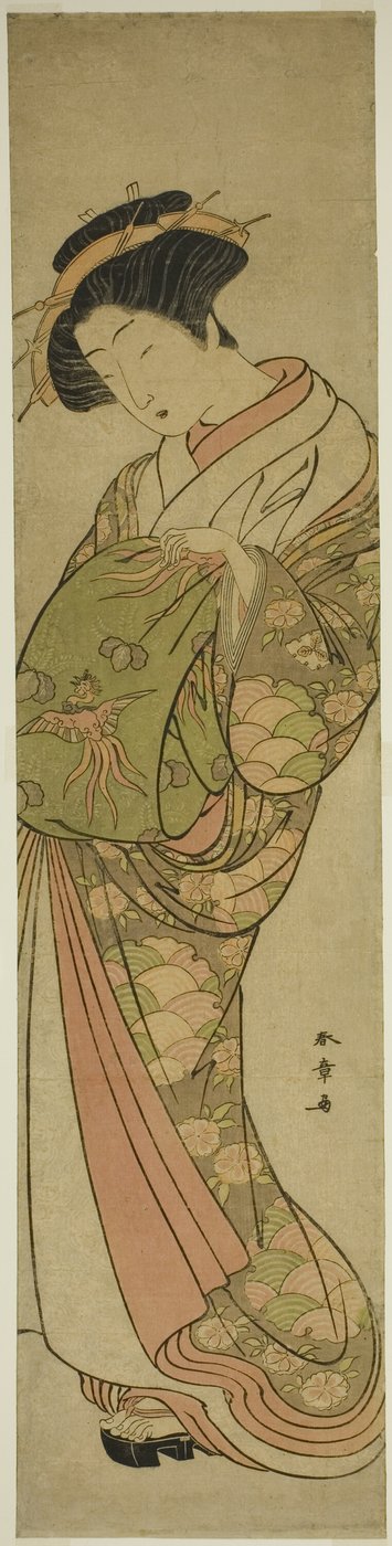 Een Courtisane van het Matsubaya Huis door Katsukawa Shunsho