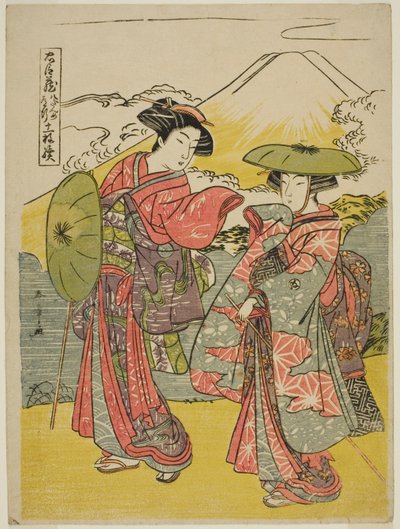 Act Acht: Bruidsreis uit het stuk Chushingura (Schatkamer van Loyale Retainers) door Katsukawa Shunsho