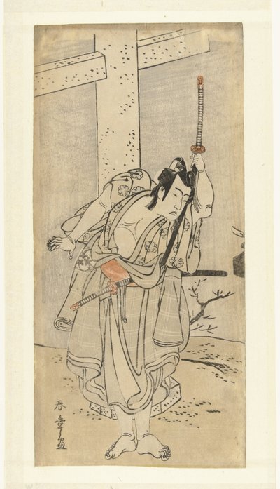 Acteur Bando Mitsugoro I in de rol van Umeomaru door Katsukawa Shunsho