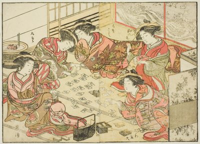 Courtisanes van de Echizenya, uit het boek "Spiegel van mooie vrouwen van de plezierwijken," deel 2 door Katsukawa Shunsho