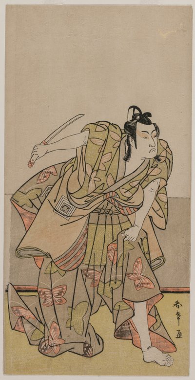 Ichikawa Monnosuke II als Soga no Goro door Katsukawa Shunsho