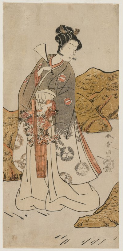 Ichikawa Monnosuke II als een tempelpagina, vroege 1770s door Katsukawa Shunsho