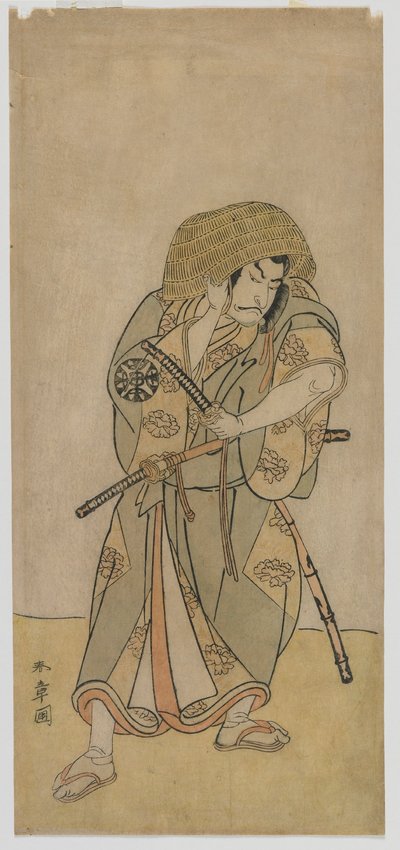 Kabuki Acteur Nakamura Nakazo I als een Samoerai in Vermomming, Edo periode, midden 1770s door Katsukawa Shunsho