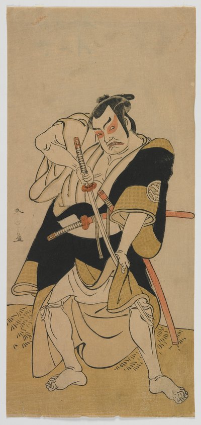Kabuki Acteur Nakamura Sukegoro II als een Samoerai, Edo periode, late 1770s door Katsukawa Shunsho