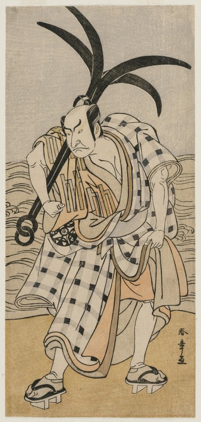 Nakamura Nakazo I als een Stadsbewoner met een Anker, ca. 1780 door Katsukawa Shunsho