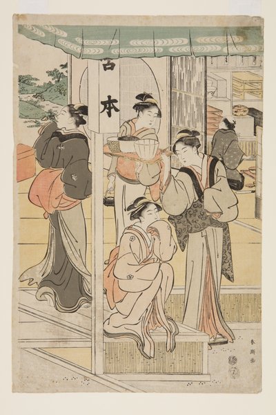 Voorbereidingen voor een feest door Katsukawa Shunsho