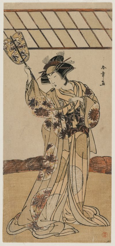 Segawa Kikunojo II als scheidsrechter van een worstelwedstrijd, ca. late 1770s door Katsukawa Shunsho