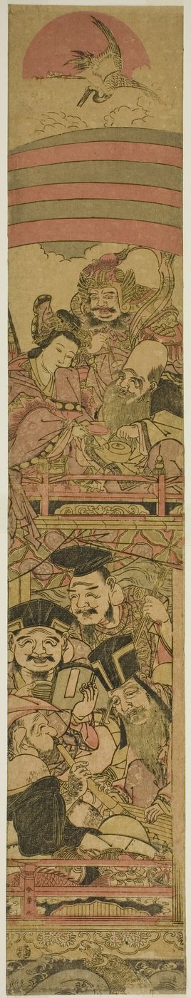 Zeven Goden van Geluk op een Schatboot door Katsukawa Shunsho