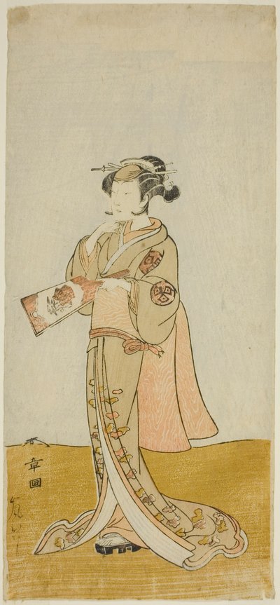 De Acteur Arashi Hinaji in een Ongeïdentificeerde Vrouwelijke Rol door Katsukawa Shunsho