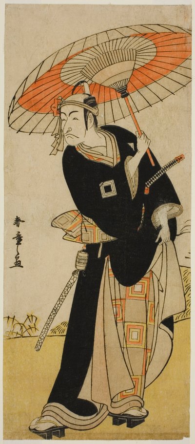 De acteur Ichikawa Danjuro V als Hanakawado no Sukeroku in het stuk Nanakusa Yosooi Soga, uitgevoerd in het Nakamura Theater in de vijfde maand, 1782 door Katsukawa Shunsho