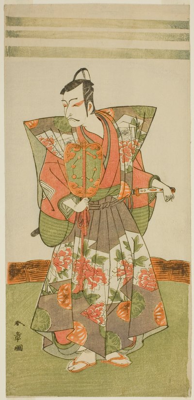 De Acteur Ichikawa Danjuro V als Kudo Kanaishi in het Toneelstuk Izu-goyomi Shibai no Ganjitsu, Opgevoerd in het Morita Theater in de Elfde Maand, 1772 door Katsukawa Shunsho