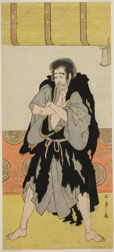 De acteur Ichikawa Danjuro V als de monnik Mongaku vermomd als Seizaemon Bozu in het stuk Oakinai Hiru ga Kojima, uitgevoerd in het Nakamura Theater in de elfde maand, 1784 door Katsukawa Shunsho