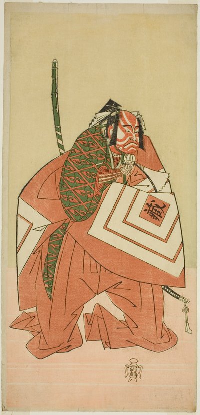 De acteur Ichikawa Danzo III als Sanada no Yoichi (?) in het stuk Sanada no Yoichi Banjaku no Iezuto (?), uitgevoerd in het Morita Theater (?) in de elfde maand, 1767 (?) door Katsukawa Shunsho