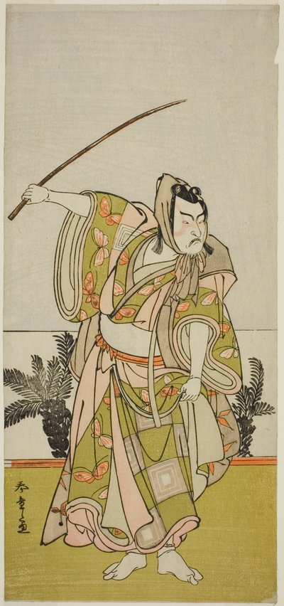 De Acteur Ichikawa Danzo IV als Soga no Goro Tokimune in het stuk Chigo Suzuri Aoyagi Soga, uitgevoerd in het Nakamura Theater in de eerste maand, 1777 door Katsukawa Shunsho
