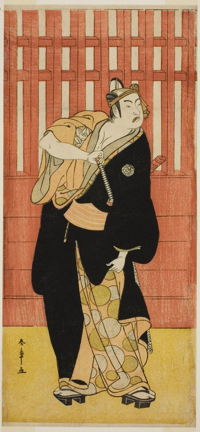 De Acteur Ichimura Uzaemon IX als Soga no Goro Tokimune Vermomd als Agemaki no Sukeroku in het Toneelstuk Sukeroku Yukari no Edo-zakura, Opgevoerd in het Ichimura Theater in de Vijfde Maand, 1782 door Katsukawa Shunsho