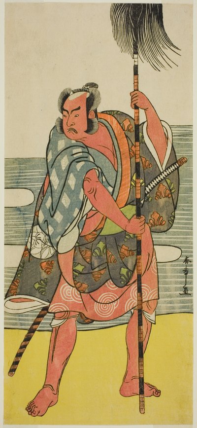 De acteur Ichimura Uzaemon IX als de Yakko Matahei in het stuk Mukashi Otoko Yuki no Hinagata, uitgevoerd in het Ichimura Theater in de elfde maand, 1781 door Katsukawa Shunsho