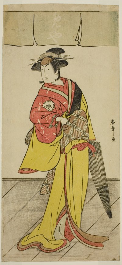 De acteur Iwai Hanshiro IV als Osuwa in het stuk Koi no Yosuga Kanagaki Soga, uitgevoerd in het Ichimura Theater in de vierde maand, 1789 door Katsukawa Shunsho
