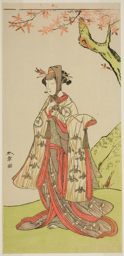 De Acteur Iwai Hanshiro IV als Prinses Sakura (Sakura Hime) in het Toneelstuk Wada Sakamori Eiga Kagami, Uitgevoerd in het Nakamura Theater in de Derde Maand, 1773 door Katsukawa Shunsho