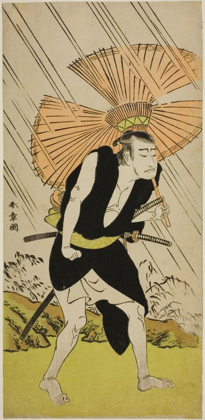 De acteur Nakamura Nakazo I als Ono Sadakuro in het stuk Kanadehon Chushingura, uitgevoerd in het Nakamura Theater in de vijfde maand, 1776 door Katsukawa Shunsho
