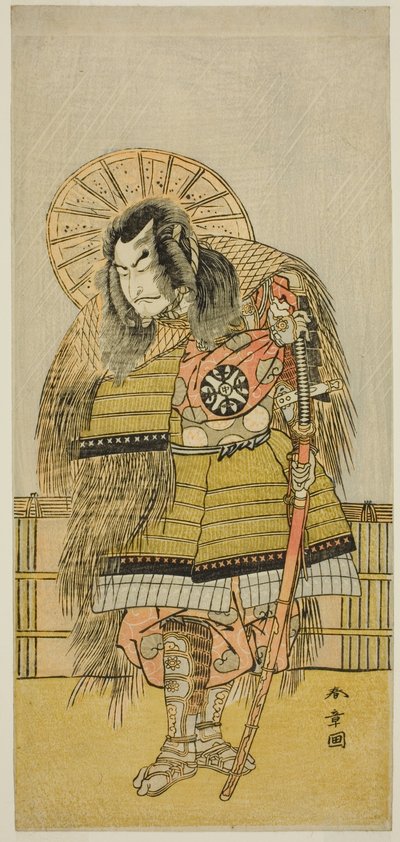 De Acteur Nakamura Nakazo I als Takechi Jubei Mitsuhide in het Toneelstuk Shusse Taiheiki, Opgevoerd in het Nakamura Theater in de Achtste Maand, 1775 door Katsukawa Shunsho