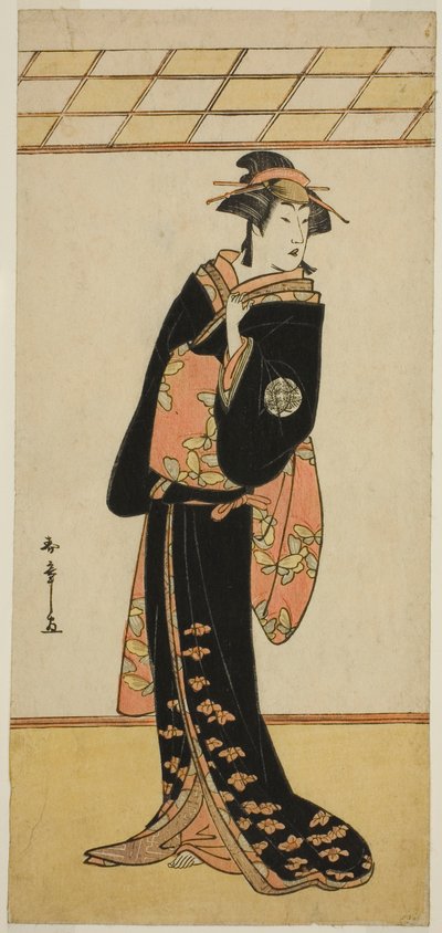 De acteur Nakamura Riko I als Lady Manko (Manko Gozen) (?) in het stuk Soga Musume Choja (?), uitgevoerd in het Nakamura Theater (?) in de eerste maand, 1784 (?) door Katsukawa Shunsho