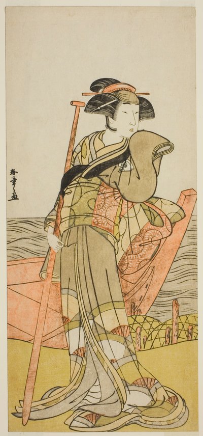 De Acteur Onoe Matsusuke I als Akoya in het Stuk Edo Meisho Midori Soga, Opgevoerd in het Morita Theater in de Tweede Maand, 1779 door Katsukawa Shunsho