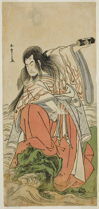 De Acteur Onoe Matsusuke I als Gepensioneerde Keizer Sutoku in het Toneelstuk Kitekaeru Nishiki no Wakayaka, Opgevoerd in het Nakamura Theater in de Elfde Maand, 1780 door Katsukawa Shunsho