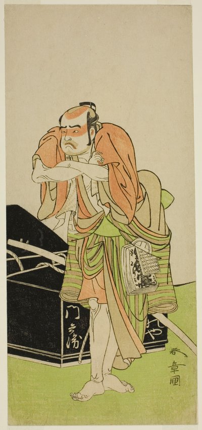 De acteur Otani Tomoemon I als Kawatabiya Mombei in het stuk Oyoroi Ebido Shinozuka, uitgevoerd in het Nakamura Theater in de elfde maand, 1772 door Katsukawa Shunsho
