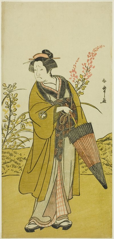 De acteur Otani Tomoemon I als Otsuma in het toneelstuk Kabuki no Hana Bandai Soga, uitgevoerd in het Ichimura Theater in de vierde maand, 1781 door Katsukawa Shunsho