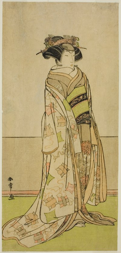 De acteur Segawa Kikunojo III in een onbekende rol door Katsukawa Shunsho