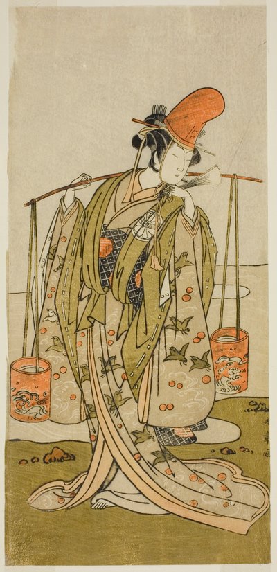 De Acteur Segawa Kitsuji III als Murasame in het Toneelstuk Gohiiki Kanjincho, Opgevoerd in het Nakamura Theater in de Elfde Maand, 1773 door Katsukawa Shunsho