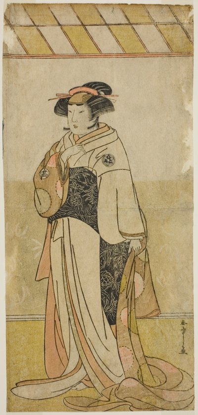 De Acteur Yamashita Kinsaku II als Dame Manko (Manko Gozen) in het Stuk Hatsumombi Kuruwa Soga, Opgevoerd in het Nakamura Theater in de Eerste Maand, 1780 door Katsukawa Shunsho