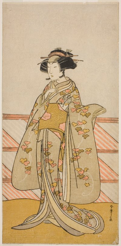 De Acteur Yoshizawa Iroha I als Tamamo no Mae (?) in het Toneelstuk Sakuya Kono Hana no Kaomise (?), Opgevoerd in het Nakamura Theater (?) in de Elfde Maand, 1776 (?) door Katsukawa Shunsho