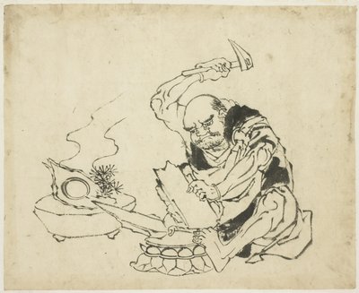 Zen Monnik Verbrandt Beeld van Boeddha (T
