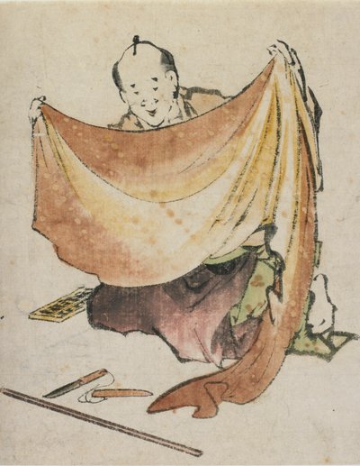 Een stoffenhandelaar door Katsushika Hokusai